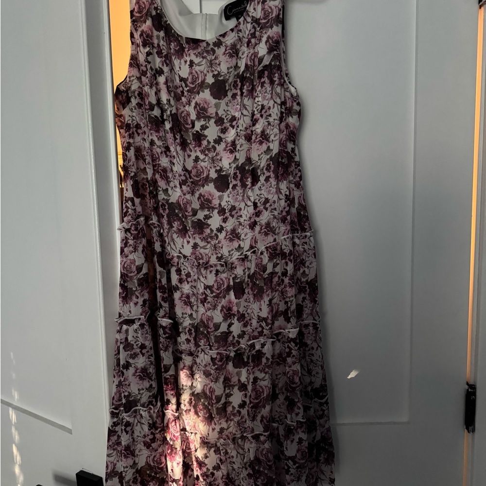 Connected Apparel Rose Print Dress
